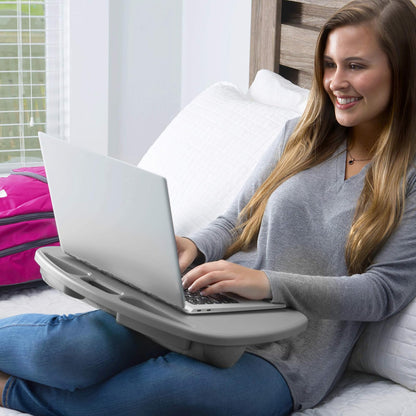 LapGear MyDesk computadora para regazo, gris frío (se adapta a portátiles de hasta 15 pulgadas)