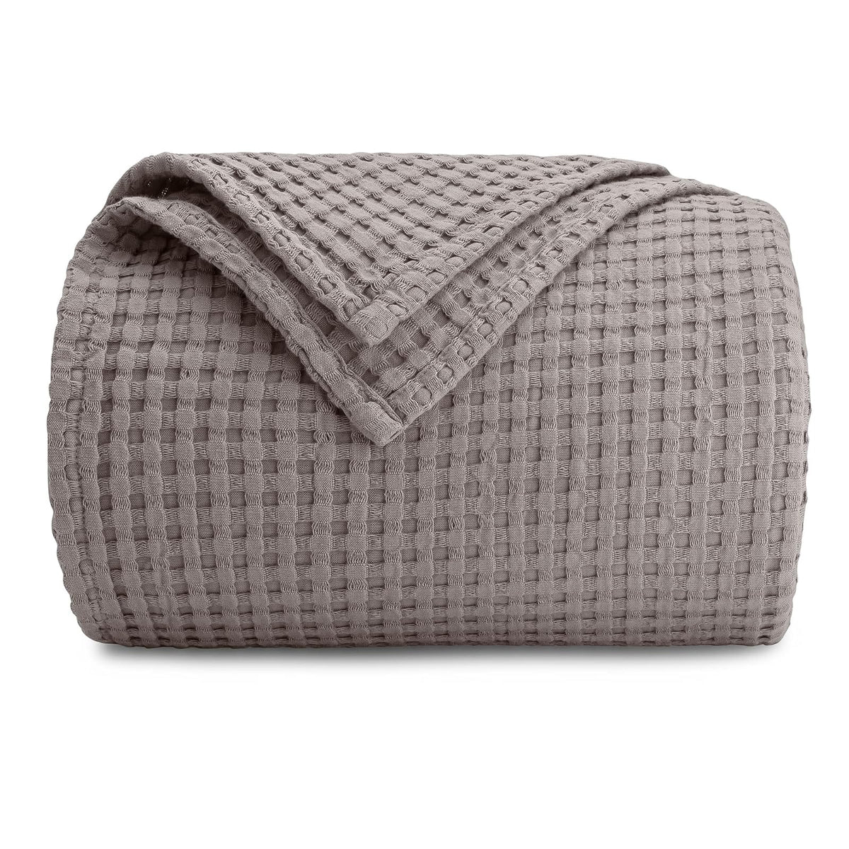 Comfy Cubs - Manta 100% algodón con tela de gofre, transpirable, agradable a la piel, suave, ligera, perfecta capa de manta con textura cálida, tamaño para sofá, cama y sofá (carbón, 50 x 60 pulgadas)