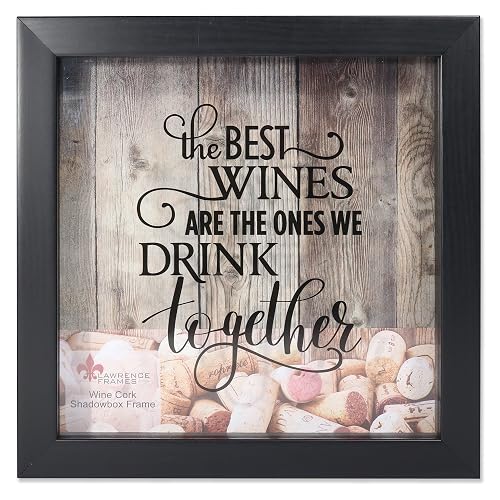 Lawrence Frames - Soporte de corcho Shadow Box para vino, 10 x 10, negro