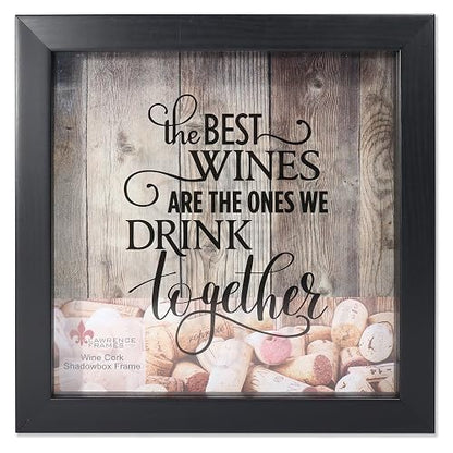Lawrence Frames - Soporte de corcho Shadow Box para vino, 10 x 10, negro