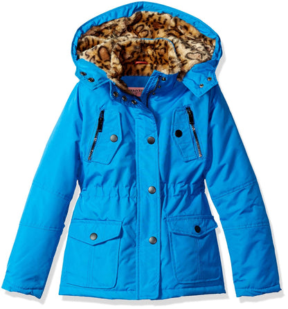 URBAN REPUBLIC Ur - Chamarra balística para niñas, Azul, 24 Meses