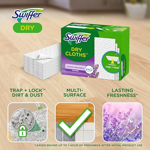 Swiffer Sweeper Paños Multiusos Refill para Pisos, Aroma Lavanda Vainilla, 52 Piezas