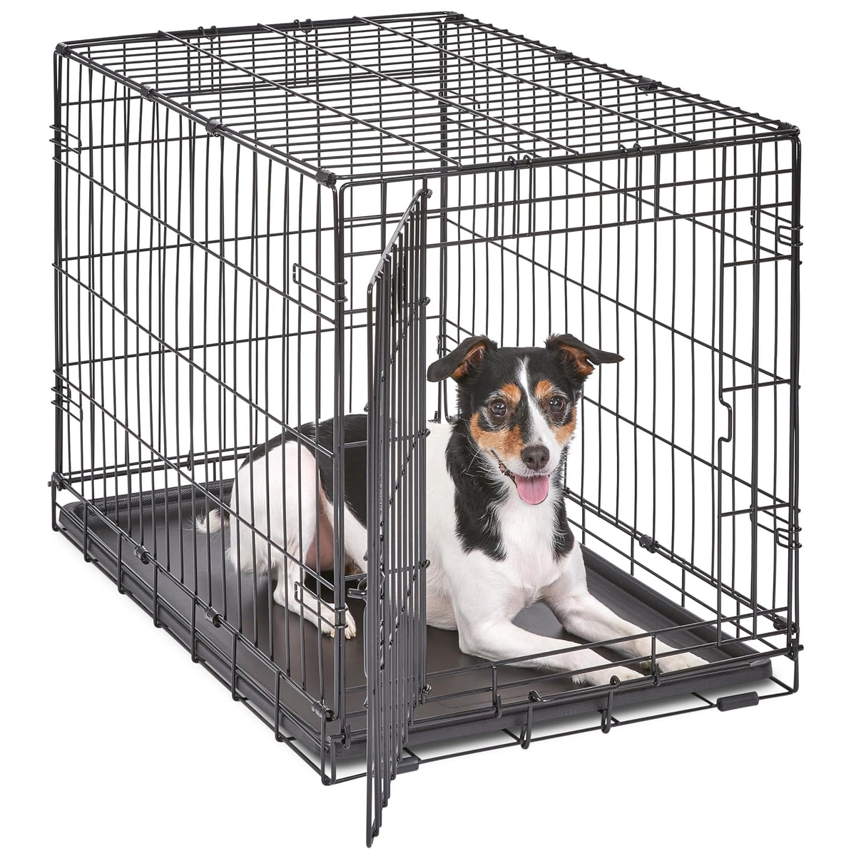 MidWest Homes for Pets Jaula iCrate Plegable para Perro con Panel Divisor - 30L x 19W x 21H Inches - Puerta única
