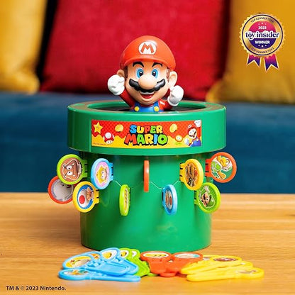 TOMY Pop Up Super Mario - Juego para niños, Juguetes de Super Mario y Juegos Familiares para la Noche de Juegos para niños, Juegos de Mesa e Ideas de Navidad para niños a Partir de 4 años