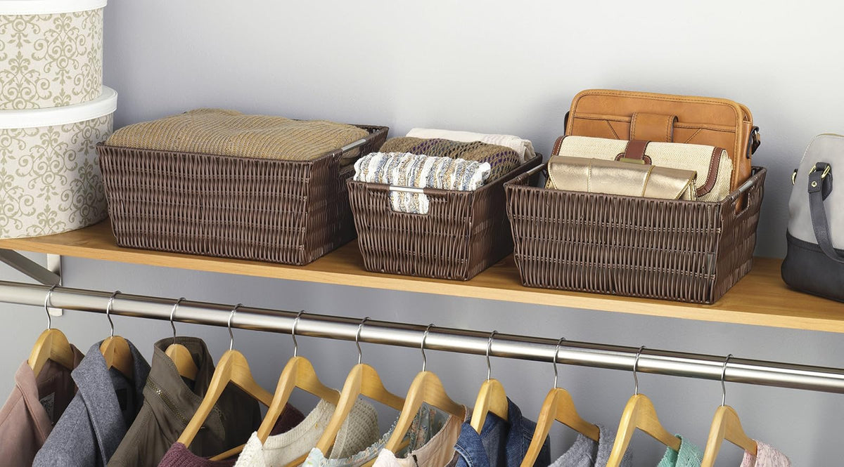 Whitmor Rattique Cestas de almacenaje, 3 Unidades, Java, 1