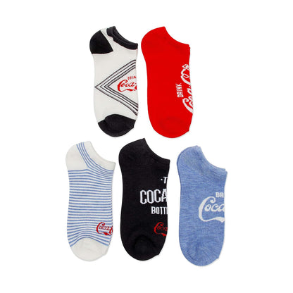 Coca-Cola calcetines invisibles para mujer, paquete de 5 - 9-11 - Marfil Multi