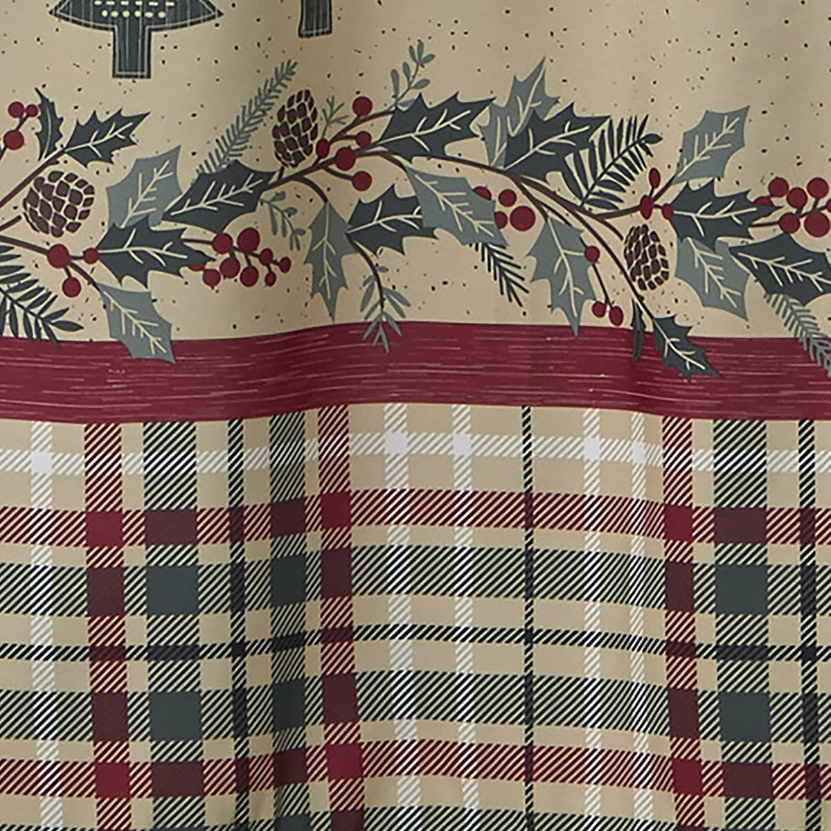 SKL Home - Cortina de Ducha rústica de muñeco de Nieve para Navidad, Invierno, Regalo, Multicolor