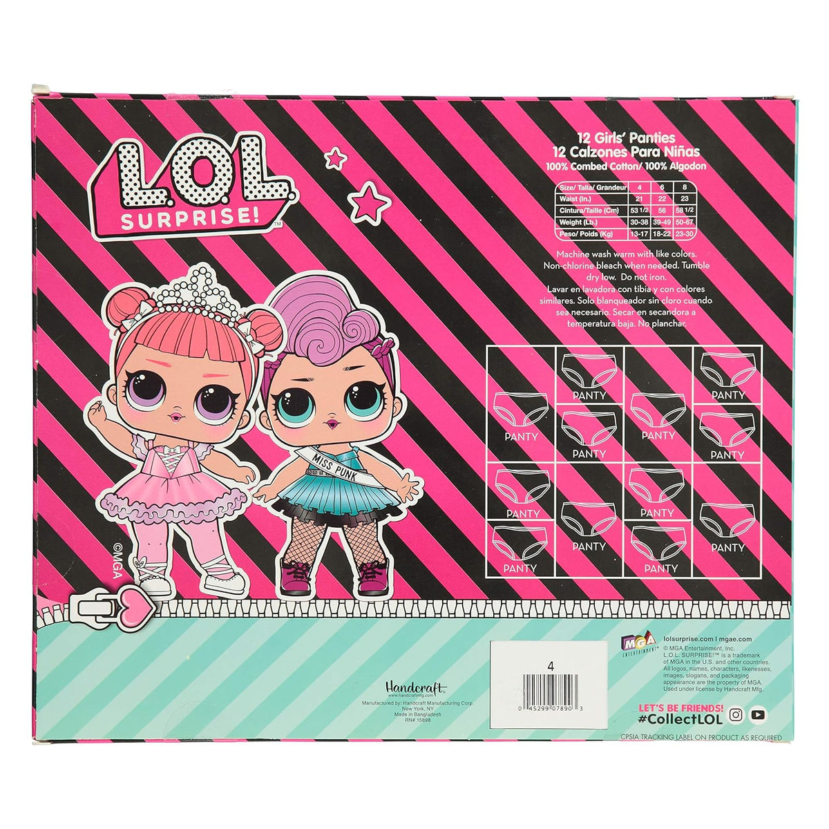 L.O.L. Surprise! 12 días de Ropa Interior 'Advent' Box Disponible en Tallas 4, 6 y 8 Bikini Estilo Ropa Interior Niñas