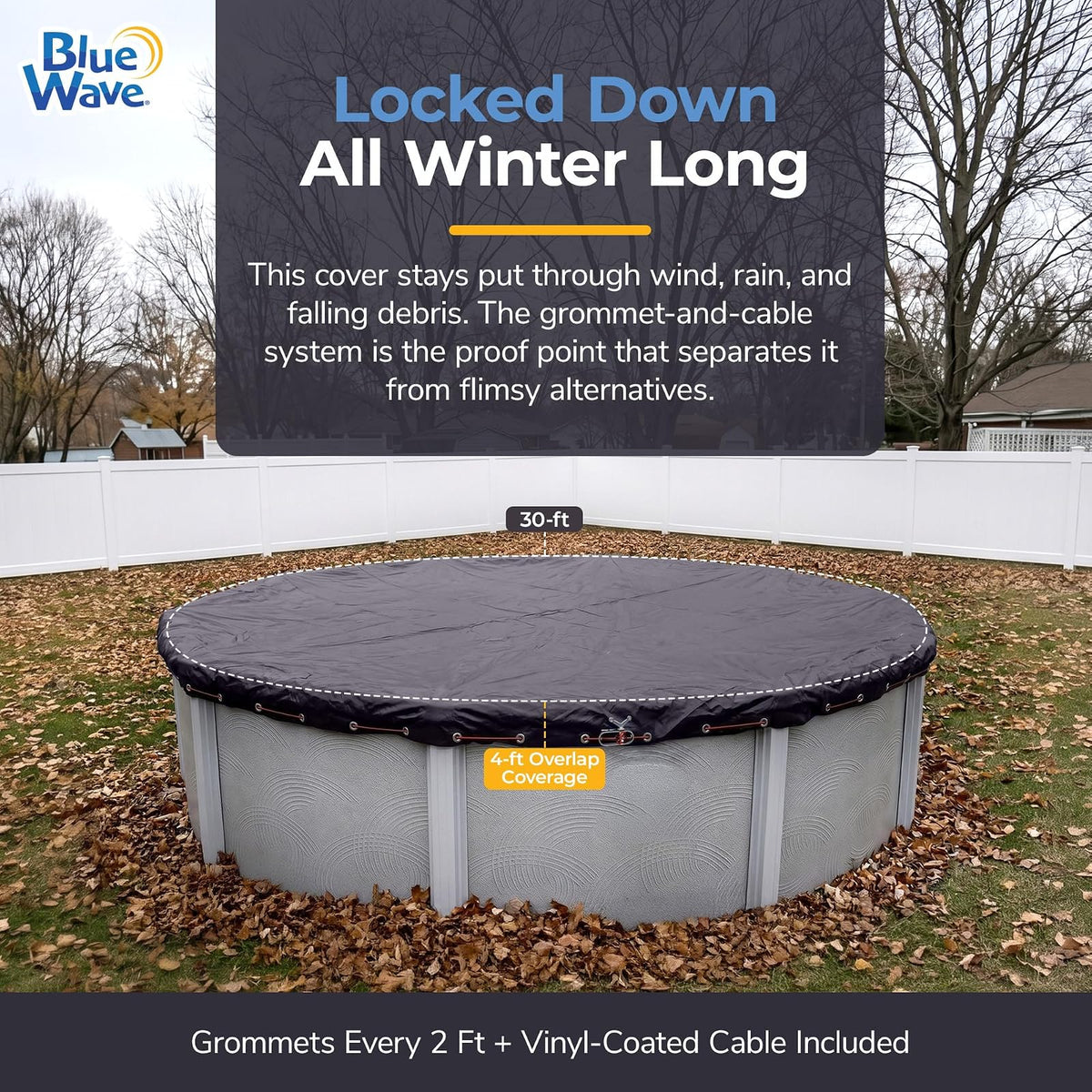 Dirt Defender 8-Year 30-Feet Round Above-Ground Winter Pool Cover