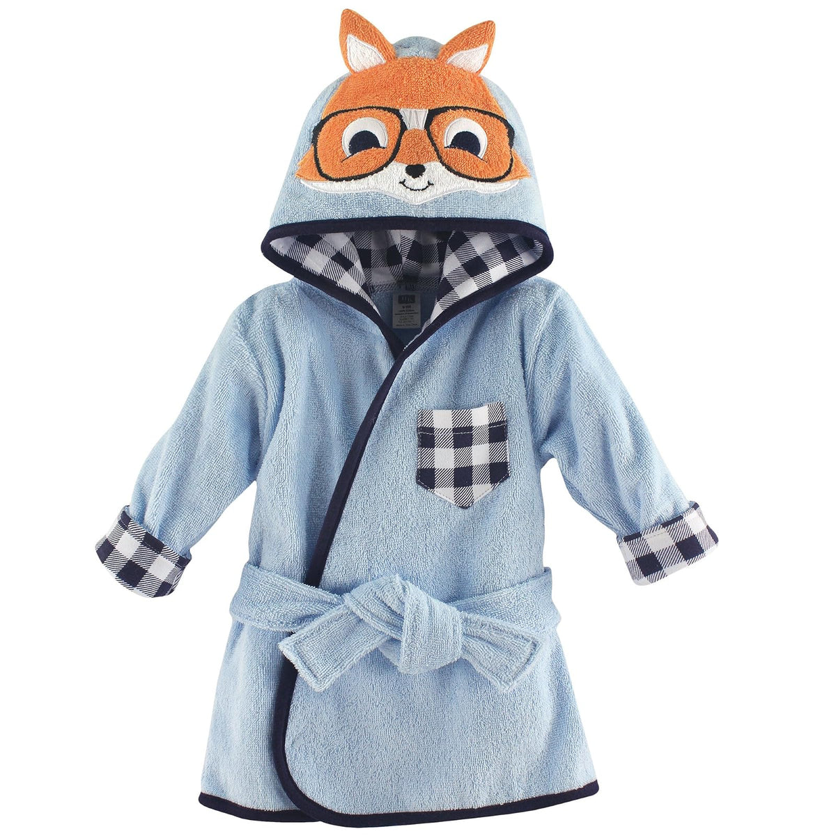 Hudson Baby Animal Face Hooded Bathrobe, Nerdy Fox, 0-9 Months