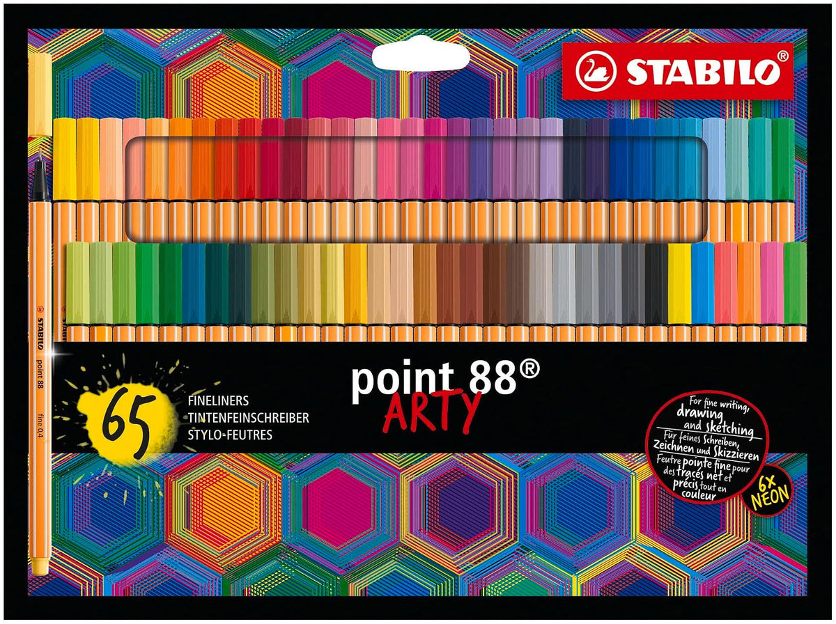 STABILO Fineliner point 88 ARTY - portafolios de 65 colores surtidos