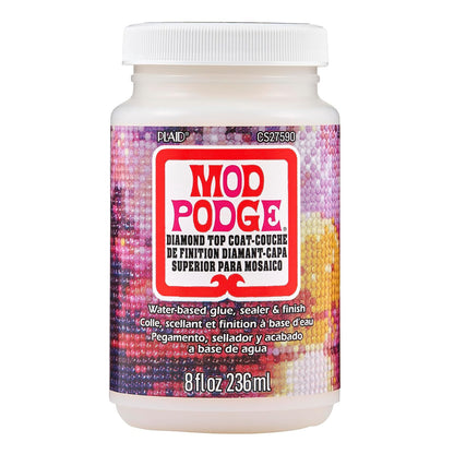 Mod Podge - Capa superior, pegamento todo en uno, sellador y acabado perfecto para preservar proyectos de arte y manualidades, rompecabezas de diamantes, CS27590, transparente