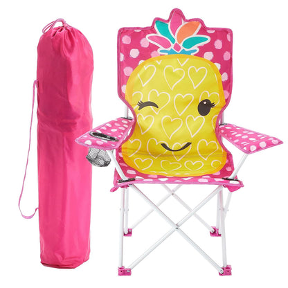 Heritage Kids - Silla Plegable de piña para niños, Silla de Playa para Interiores y Exteriores, con Bolsa de Transporte, Divertido diseño figural, a Partir de 6 años, portátil y Ligero