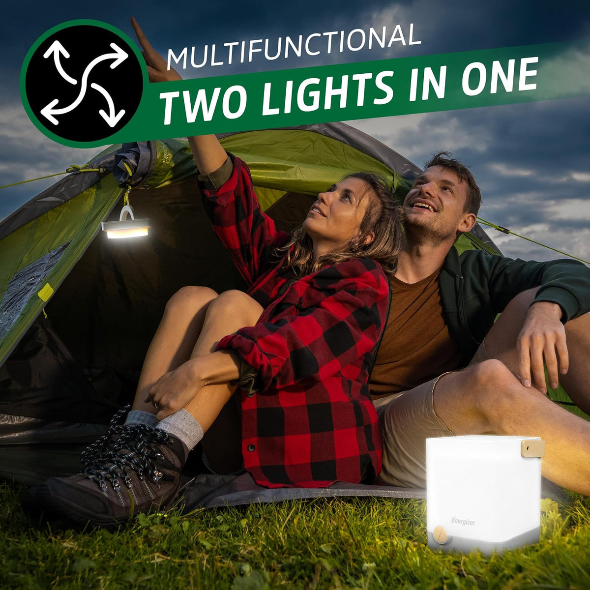 Energizer LightxPower - Linterna de camping con cubeta, X1000, recargable de doble potencia, batería AA, IPX4, resistente al agua