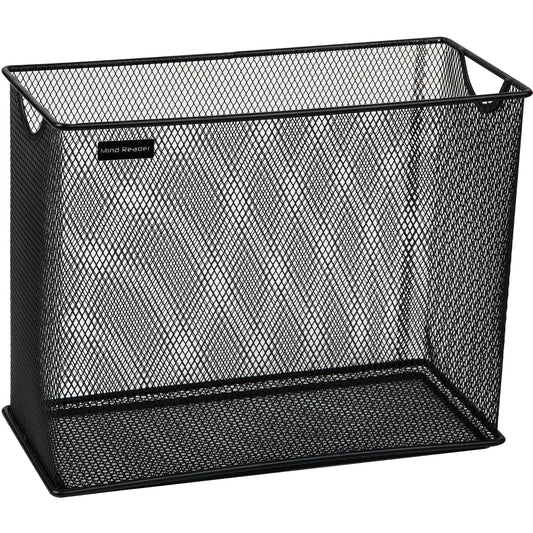 Betesh Mind Reader Vertical File Storage, Desktop Organizer, Hanging Files, Office, Metal Mesh, 12.25" L x 5.5" W x 10" H, Black