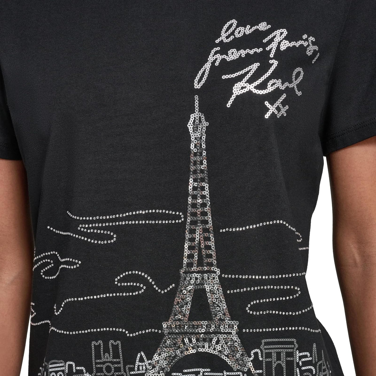 Karl Lagerfeld - Playera caprichosa con Logotipo de Paris City para Mujer