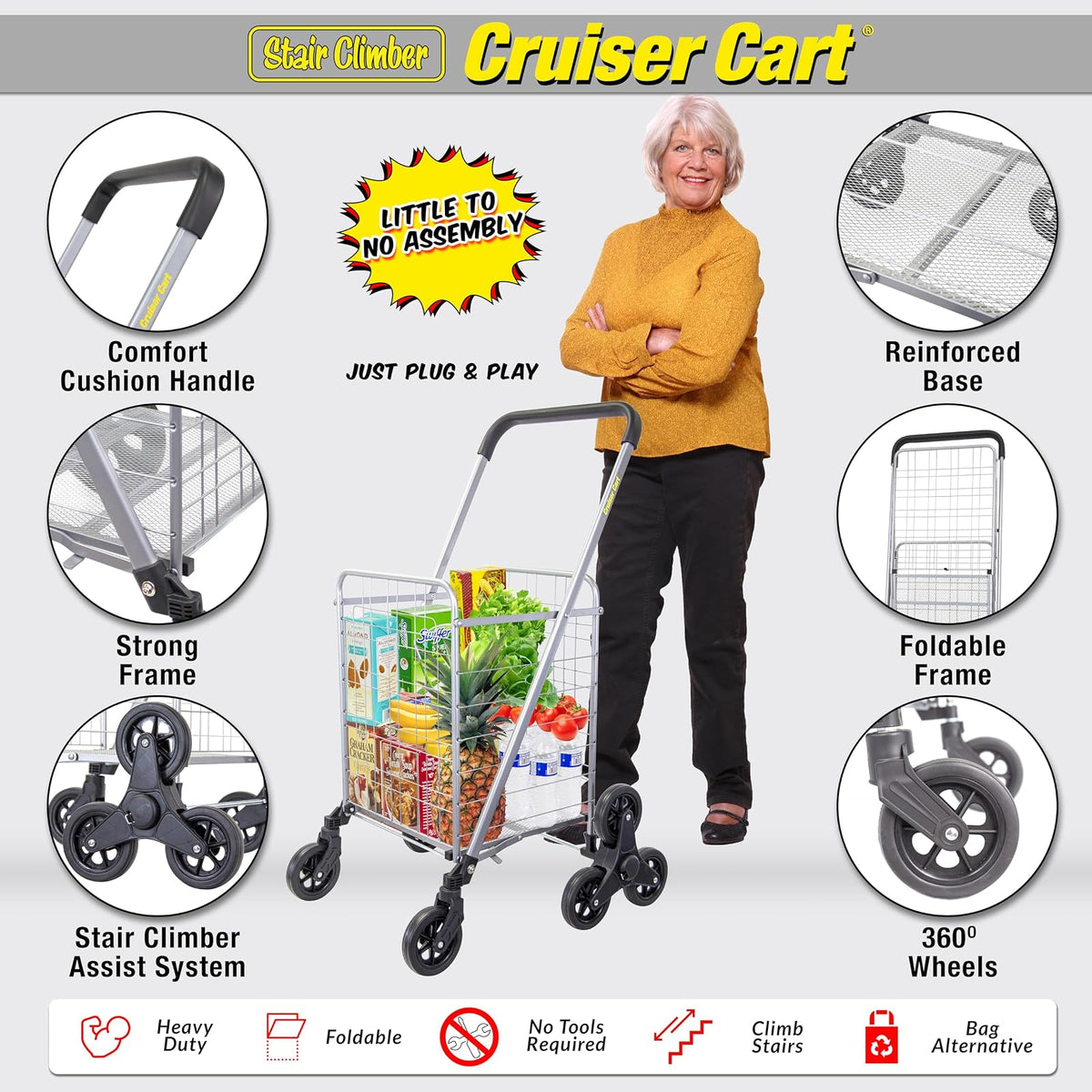 dbest Products - Cesta Plegable para Ropa Sucia con Ruedas, Plegable, compacta, Ligera, Color Plateado