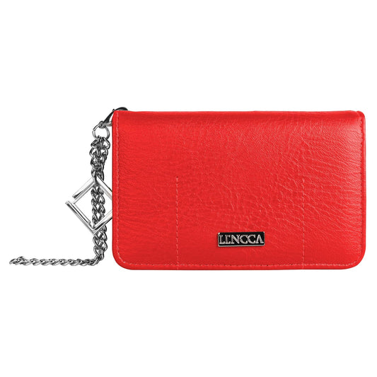 Lencca Kymira II - Cartera de Piel Vegana para Smartphone con Correa de muñeca extraíble, Color Magenta/Ciruela