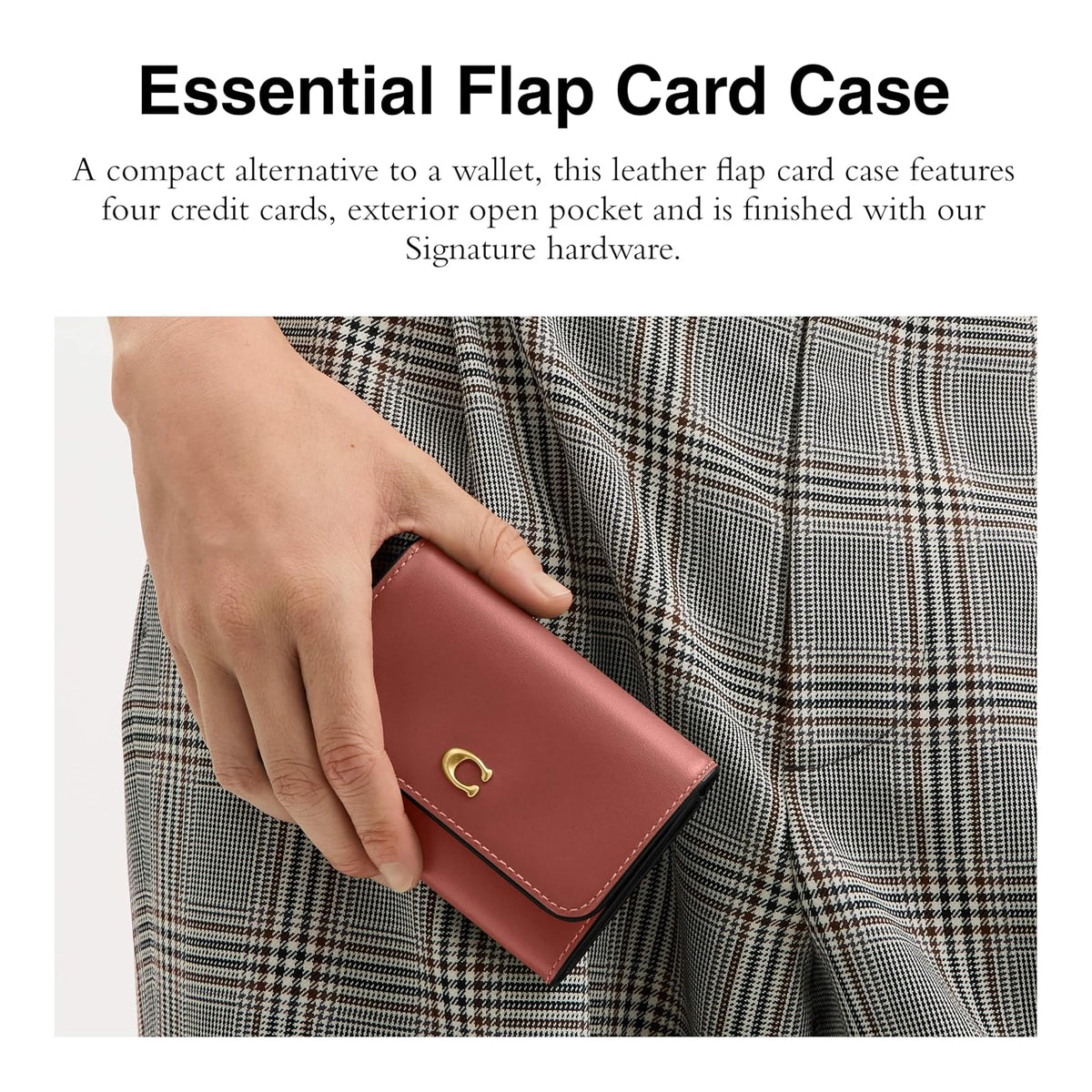 Coach Essential - Funda para tarjetas con solapa, B4/Merlot