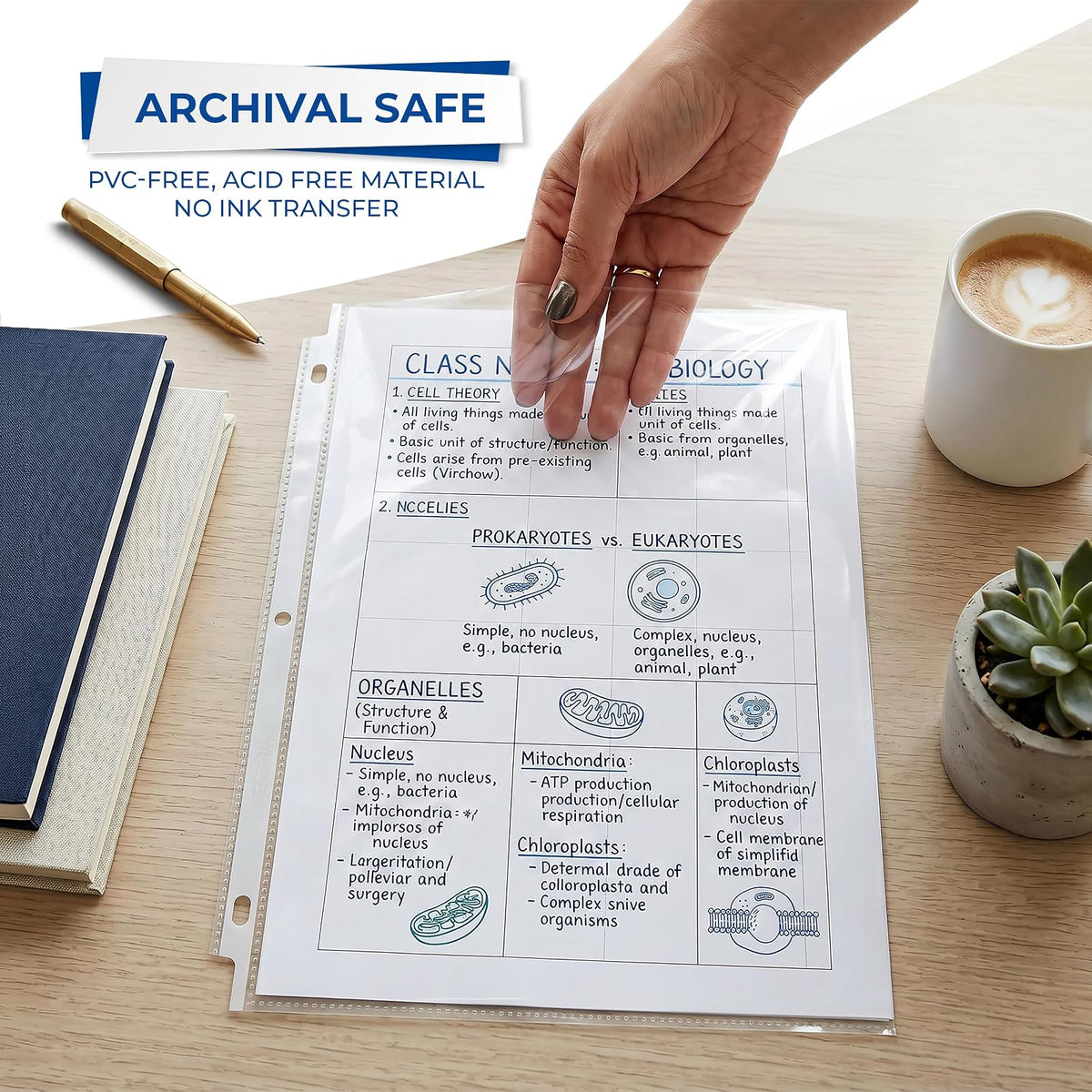 Samsill 100 protectores de hojas transparentes de peso estándar, protectores de páginas de plástico reforzado con diseño de 3 orificios, caja fuerte para archivos, carga superior para hojas de 8,5 x