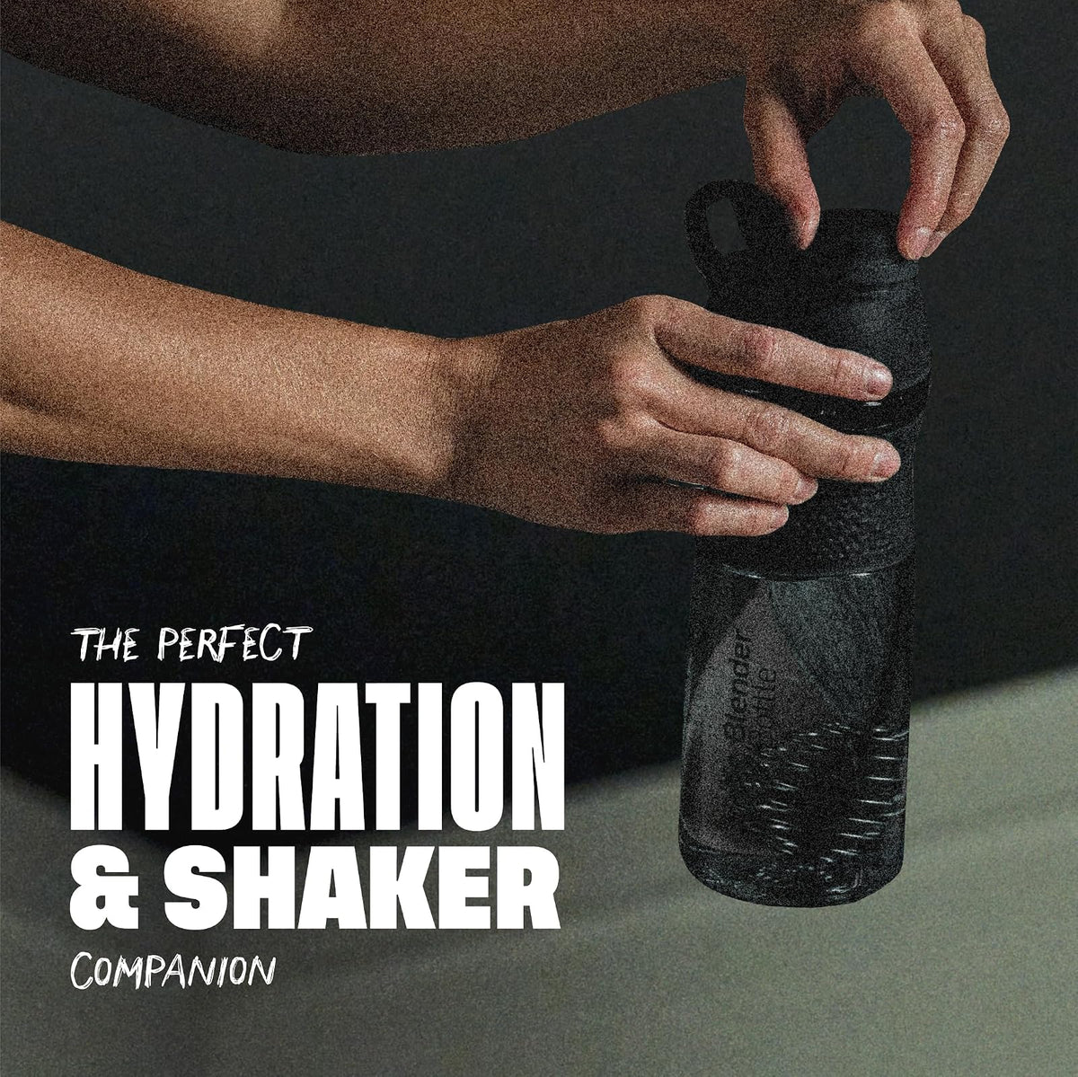BlenderBottle - Blender Bottle - Botella agitadora SportMixer con tapa giratoria Tritan Grip, 20 onzas, negra