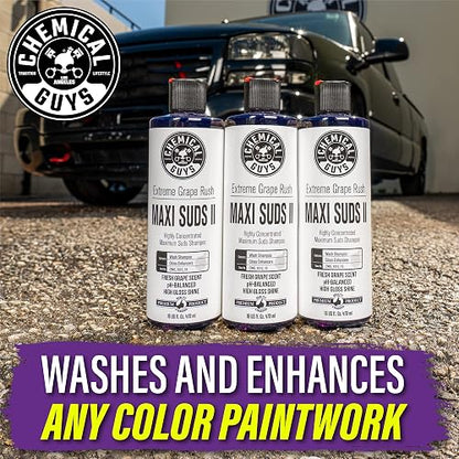 Chemical Guys CWS_1010_64SW Maxi-Suds II Jabón Espumoso para Lavado de Automóviles, Aroma de Uva, 1.89 L, Transparente