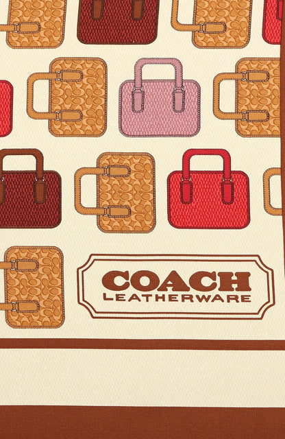 COACH Tromp Loeil Leather Bag Printed Silk Squ bufanda de seda Mujer