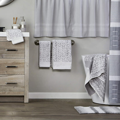 SKL Home by Saturday Knight Ltd. Toalla de Mano de Hojas envejecidas, Gris, 16 x 26 Pulgadas, 2 Unidades (Paquete de 1)