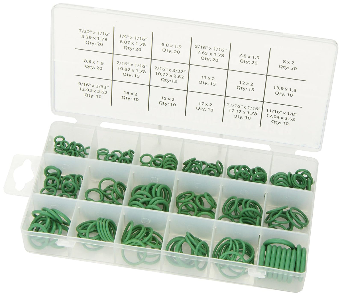 Mastercool Surtido de Juntas Toricas HNBR, Verde, 91339