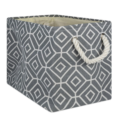 DII Cesta plegable de poliéster, almacenamiento, tamaño median,o redondo 1, Gris, Medium - 16x10x12", 1, 1 - Mediano - Gris