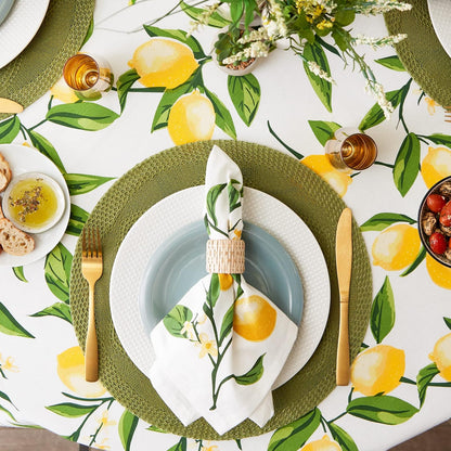 DII Mantel para Cena de Fiesta, Lemon Bliss, Redondo de 177.8 cm, 1, 1