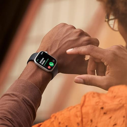 Apple Watch Series 8 (GPS + Cellular) Smartwatch con Caja de Acero Inoxidable Color Plata de 41 mm y Correa Deportiva Blanca. Apps ECG y Oxígeno en Sangre, Resistente al Agua