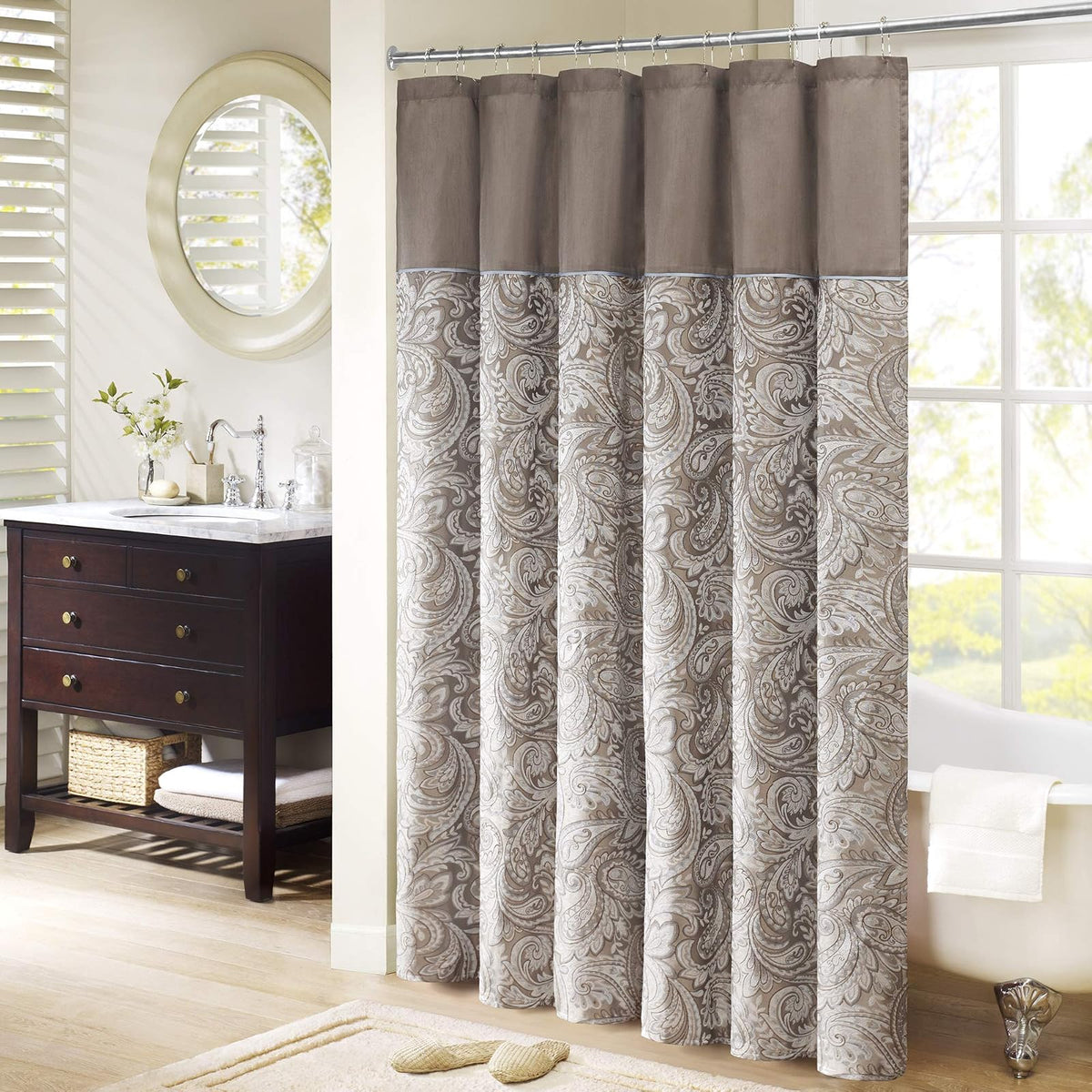 Madison Park MP70-224 Shower Curtain, Blue - 72An x 72Al cm (1 Paneles) - Azul