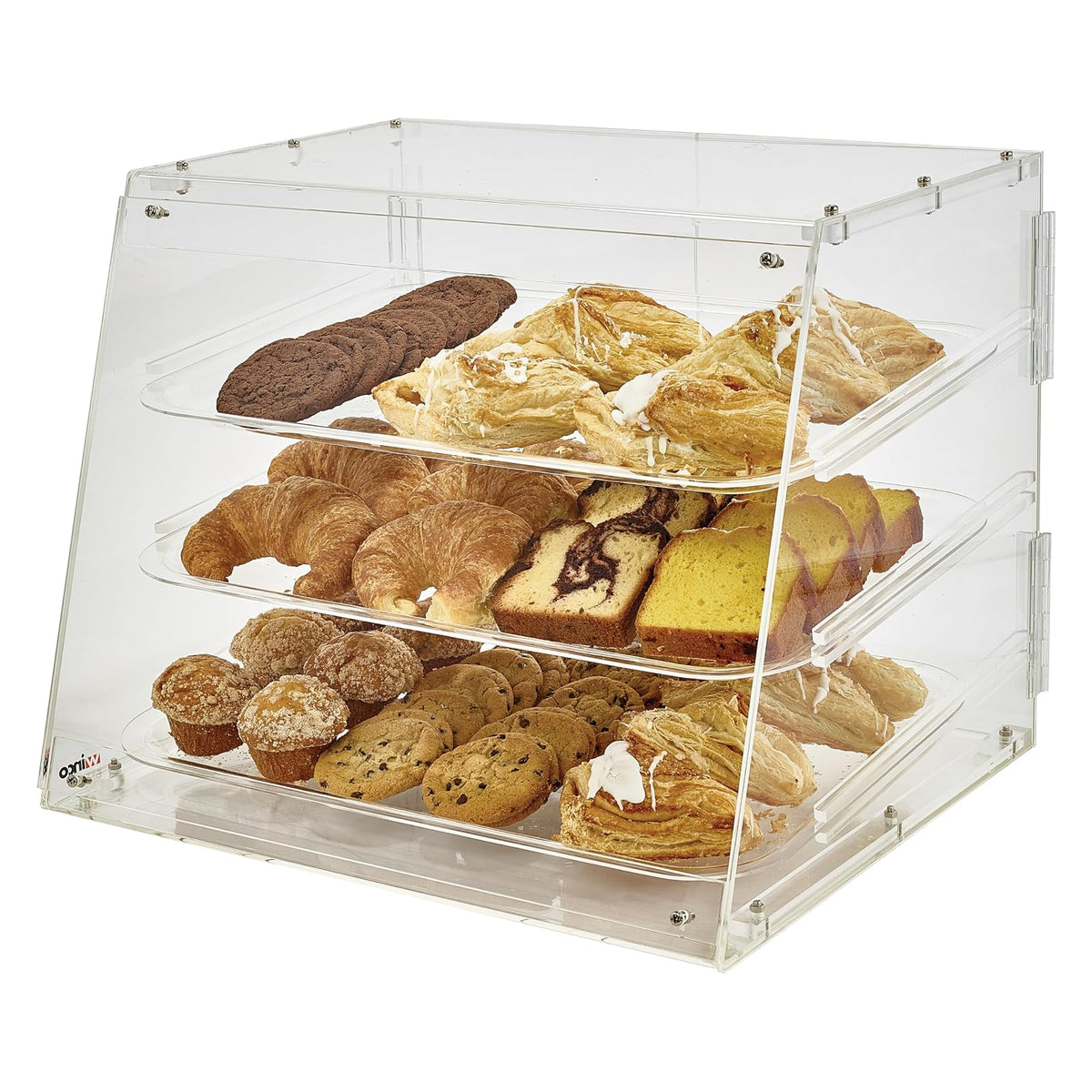 Winco ADC-3 - Vitrina de 3 pisos para exhibición de pastelería, acrílico