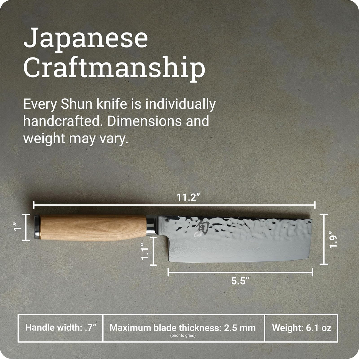 Shun Premier Blonde - Cuchillo Nakiri de 5.5 pulgadas, cuchillo japonés hecho a mano, núcleo VG-MAX con revestimiento de acero inoxidable Damasco, mango Pakkawood, herramienta de corte para chefs