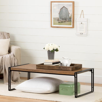 South Shore Mesa de Centro Minimalista para Sala Color Marrón, Modelo Gimetri Furniture