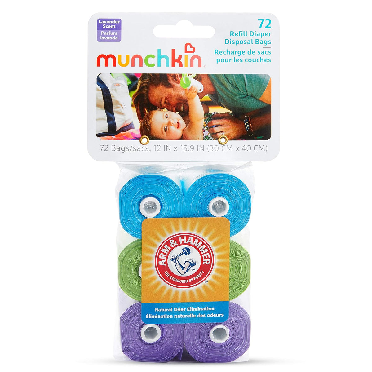 Munchkin Arm & Hammer Bolsas de Repuesto para Pañales, 72 Unidades