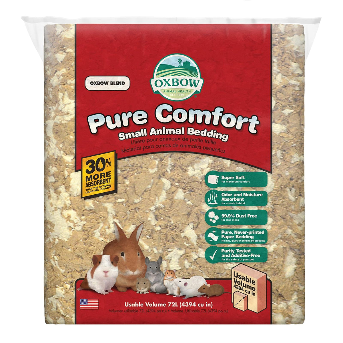 Oxbow Pure Comfort Ropa de Cama Natural para Mascotas Pequeñas - blend - 72 Liter