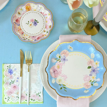 Kate Aspen - Juego de vajilla para decoración de fiesta de té (62 unidades, 16 invitados), coloridos suministros de fiesta en colores pastel para despedidas de soltera, baby shower, fiesta en el jardín, cumpleaños