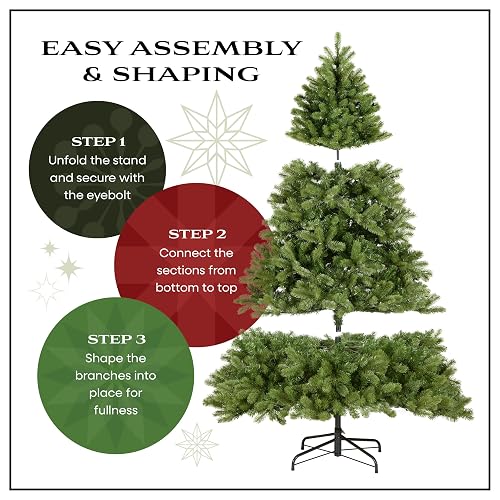 National Tree Company 7 ft Unlit Kingswood Fir Slim Artificial Christmas Tree, 892 Tips, Includes Stand, Green