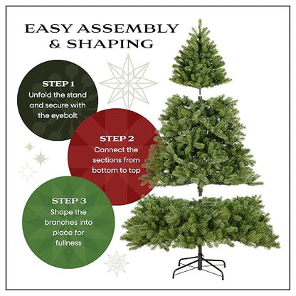 National Tree Company 7 ft Unlit Kingswood Fir Slim Artificial Christmas Tree, 892 Tips, Includes Stand, Green