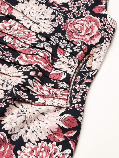 Ivanka Trump Sleeveless Printed Scuba Crepe Dress Vestido Mujer