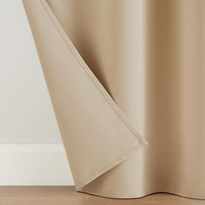 Eclipse Andover - Cortinas Opacas térmicas con Ojales para recámara (2 Paneles), 42 x 84 Pulgadas, Color Beige