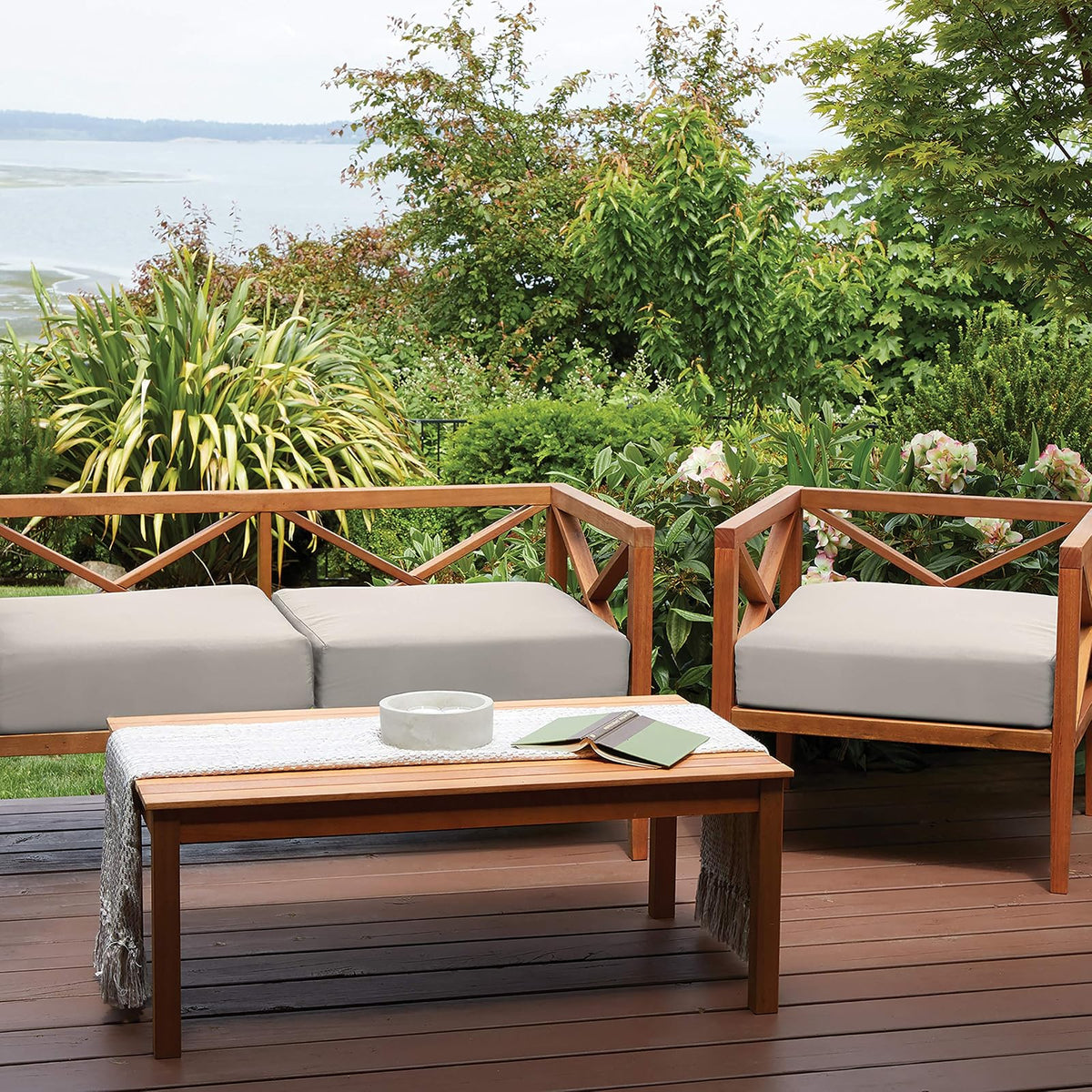 Classic Accessories Ravenna - Funda de cojín para Muebles de Patio, Resistente al Agua, 25 x 22 x 4 Pulgadas, Funda de cojín para Muebles de Patio, Hongos, Fundas de cojín para Muebles de Patio