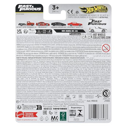Hot Wheels Collector Vehículo de Colección Auto Rápidos y Furiosos Honda del Sol 3+