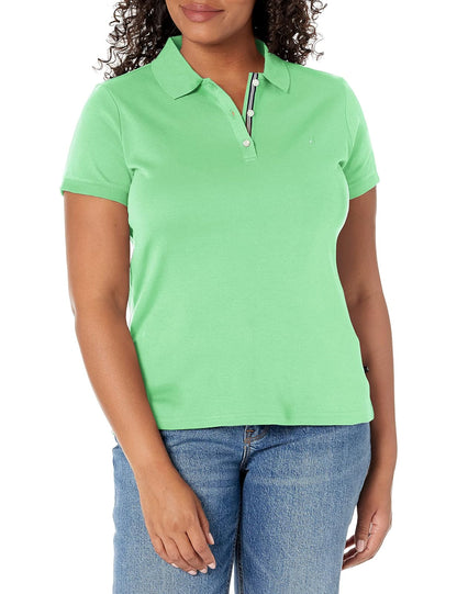 Nautica Polo de Manga Corta de 3 Botones Transpirable 100% algodón Camisa de Polo para Mujer