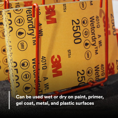 3M Wetordry Hoja Abrasiva 401Q Grano 2500+ 02045, 5.5 x 9 in, Paquete de 50