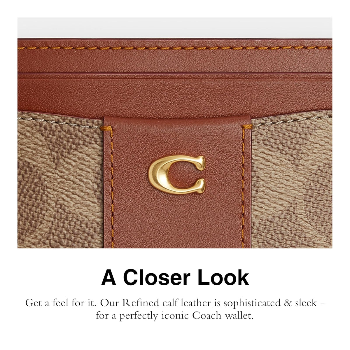 Coach Essential - Estuche para tarjetas, B4/CARAMELLO TAN, One Size