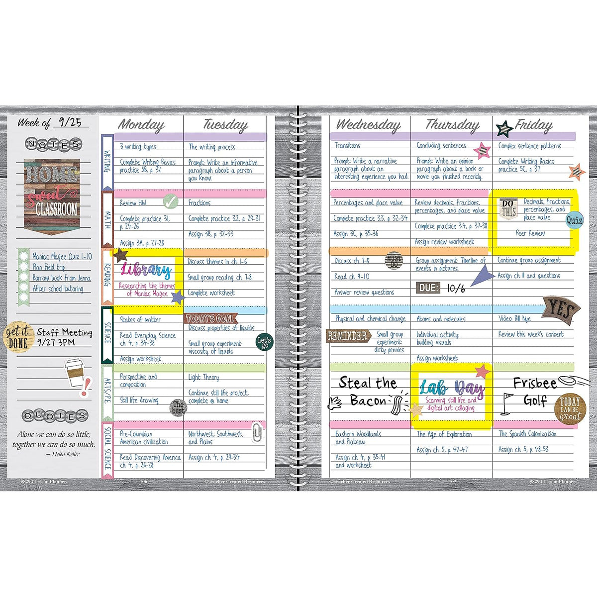 Home Sweet Classroom Lesson Planner