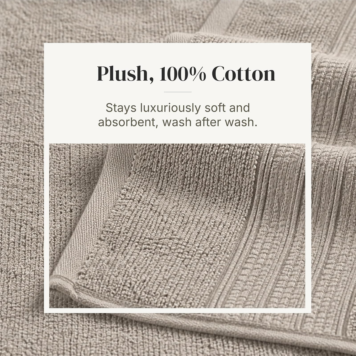 Modern Threads - Juego de 6 Piezas, 2 Toallas de baño, 2 Toallas de Mano, 2 Toallas, Secado rápido, Color Blanco y Contraste, Color café